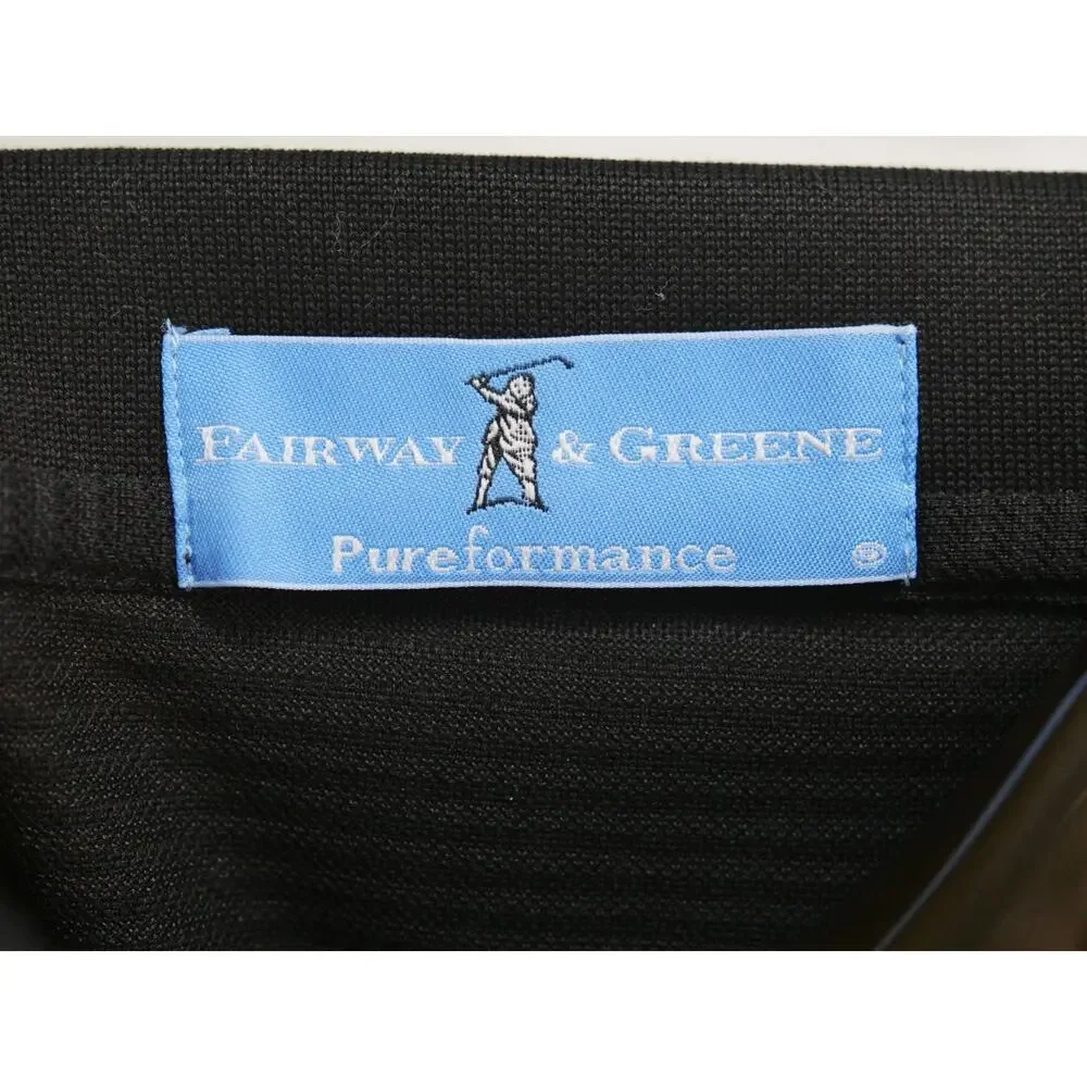 NWT Fairway & Greene Polo PureFormance Mens XL Black Riverbend Kohler Golf Club